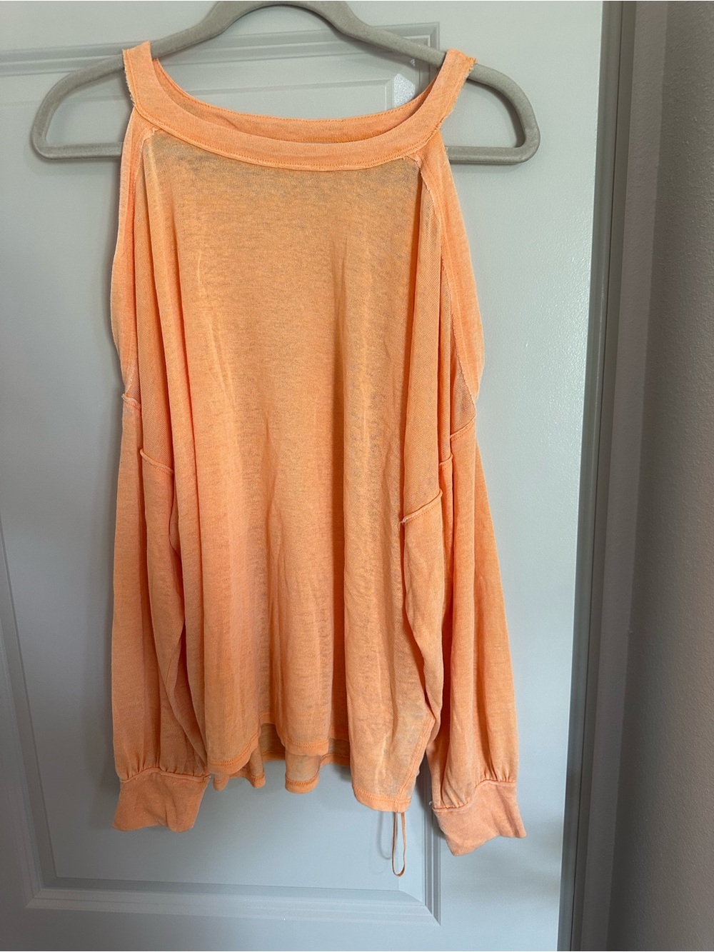 We The Free Peach Off-the-Shoulder Pullover